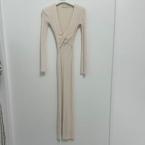 Sir Enes Twist Long Sleeve Dress In Natural Size 0